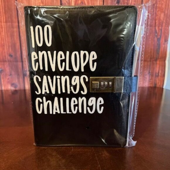 100 Envelope Savings Challenge Password Lock Binder money saving goals secure - Picture 1 of 10